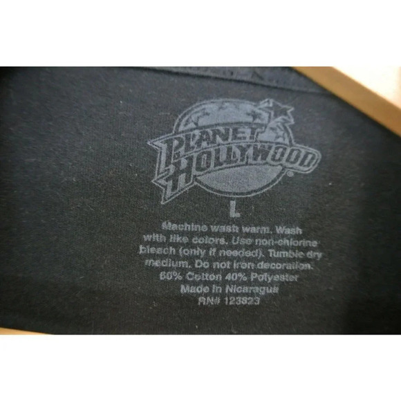 Planet Hollywood New York Black T-Shirt  L Large RN 123823 Eagle Design Mens - Picture 3 of 5